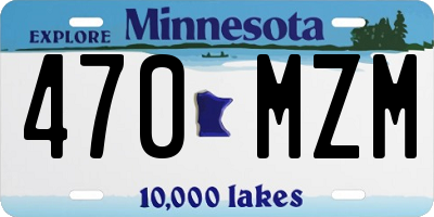 MN license plate 470MZM