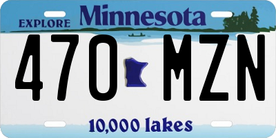 MN license plate 470MZN