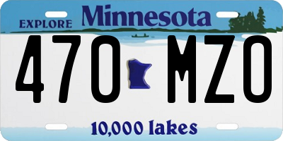 MN license plate 470MZO