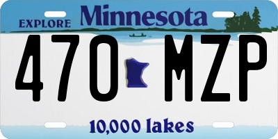 MN license plate 470MZP