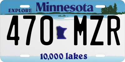 MN license plate 470MZR