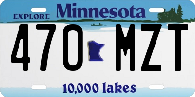 MN license plate 470MZT