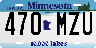 MN license plate 470MZU
