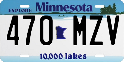 MN license plate 470MZV
