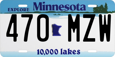 MN license plate 470MZW