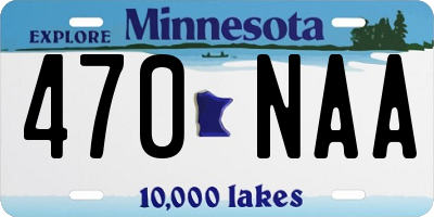 MN license plate 470NAA
