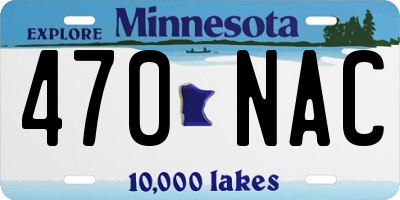 MN license plate 470NAC