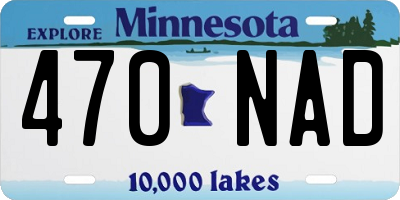 MN license plate 470NAD