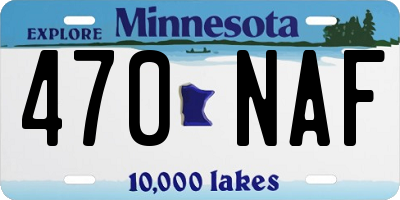 MN license plate 470NAF