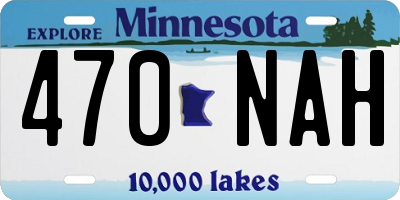 MN license plate 470NAH