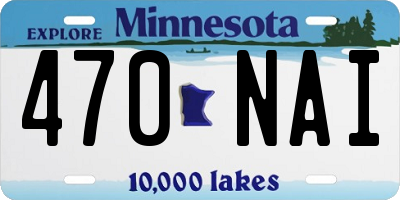 MN license plate 470NAI