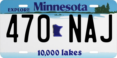 MN license plate 470NAJ