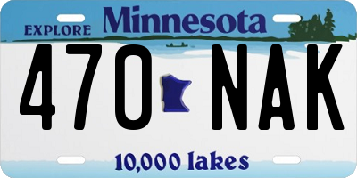 MN license plate 470NAK