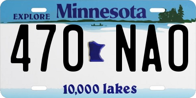 MN license plate 470NAO
