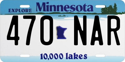 MN license plate 470NAR
