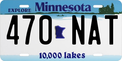 MN license plate 470NAT