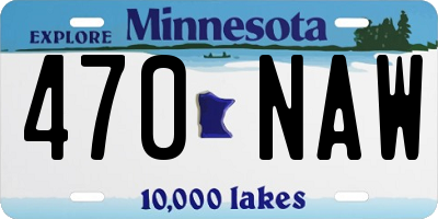 MN license plate 470NAW