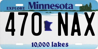 MN license plate 470NAX
