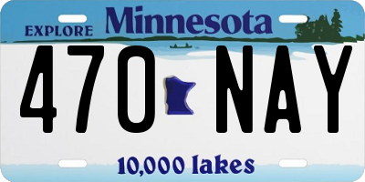 MN license plate 470NAY