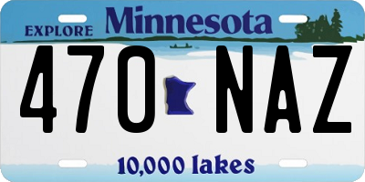 MN license plate 470NAZ