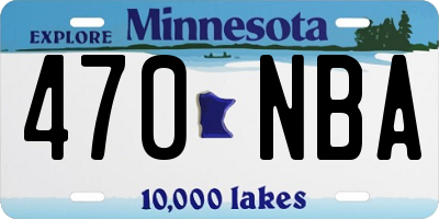 MN license plate 470NBA