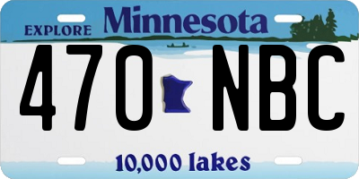MN license plate 470NBC