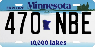 MN license plate 470NBE