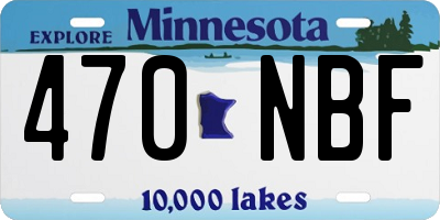 MN license plate 470NBF