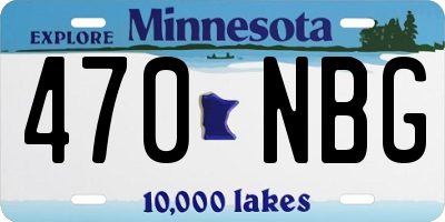 MN license plate 470NBG