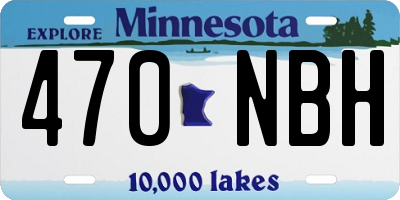 MN license plate 470NBH