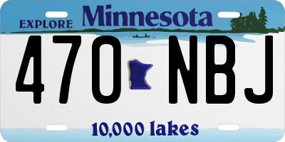 MN license plate 470NBJ