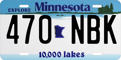 MN license plate 470NBK