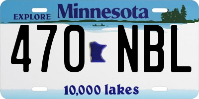 MN license plate 470NBL