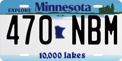 MN license plate 470NBM