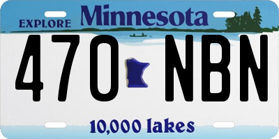MN license plate 470NBN