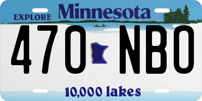 MN license plate 470NBO
