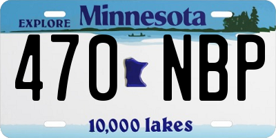 MN license plate 470NBP