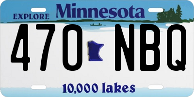 MN license plate 470NBQ