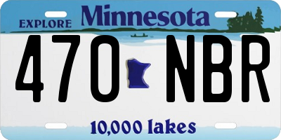 MN license plate 470NBR