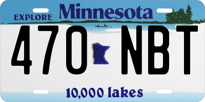 MN license plate 470NBT