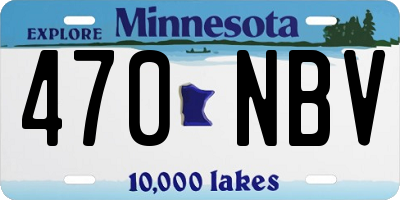MN license plate 470NBV