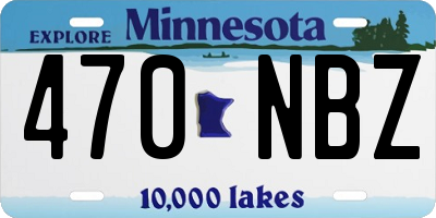 MN license plate 470NBZ
