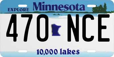 MN license plate 470NCE