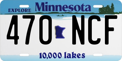 MN license plate 470NCF