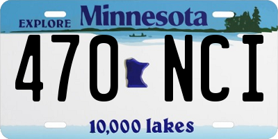MN license plate 470NCI