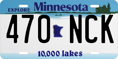 MN license plate 470NCK