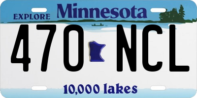 MN license plate 470NCL