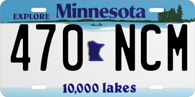 MN license plate 470NCM