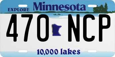 MN license plate 470NCP