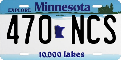 MN license plate 470NCS